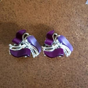 Vintage retro Clip claps 1 inch earrings art deco costume design jewelry…